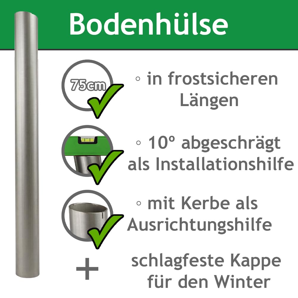 Befestigungs-Set für viereckige Sonnensegel | 3 Wandhalter & Masten verstellbar & inkl. Zubehör - (In Mauerwerk - 2X Wandhalter/Verankerungen, 2X Wantenspanner/Karabiner)