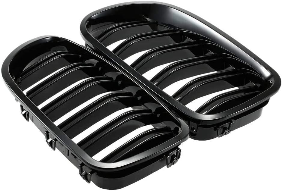 F10 Grille,Front Replacement Kidney Grille Grill Compatible With BMW 2010-2017 5 Series F10 F11 F18 M5 (Double Line)