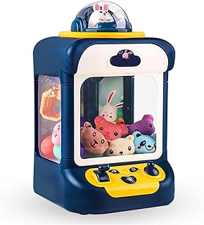 HAZARA Candy Claw Machine For Kids, With 20 Mini Plush Toys And 10 Gashapons Toy Grabber Claw For Kids Juegos De NiñAs Miniature Claw Machine, Birthday Gifts For Kids,Blue
