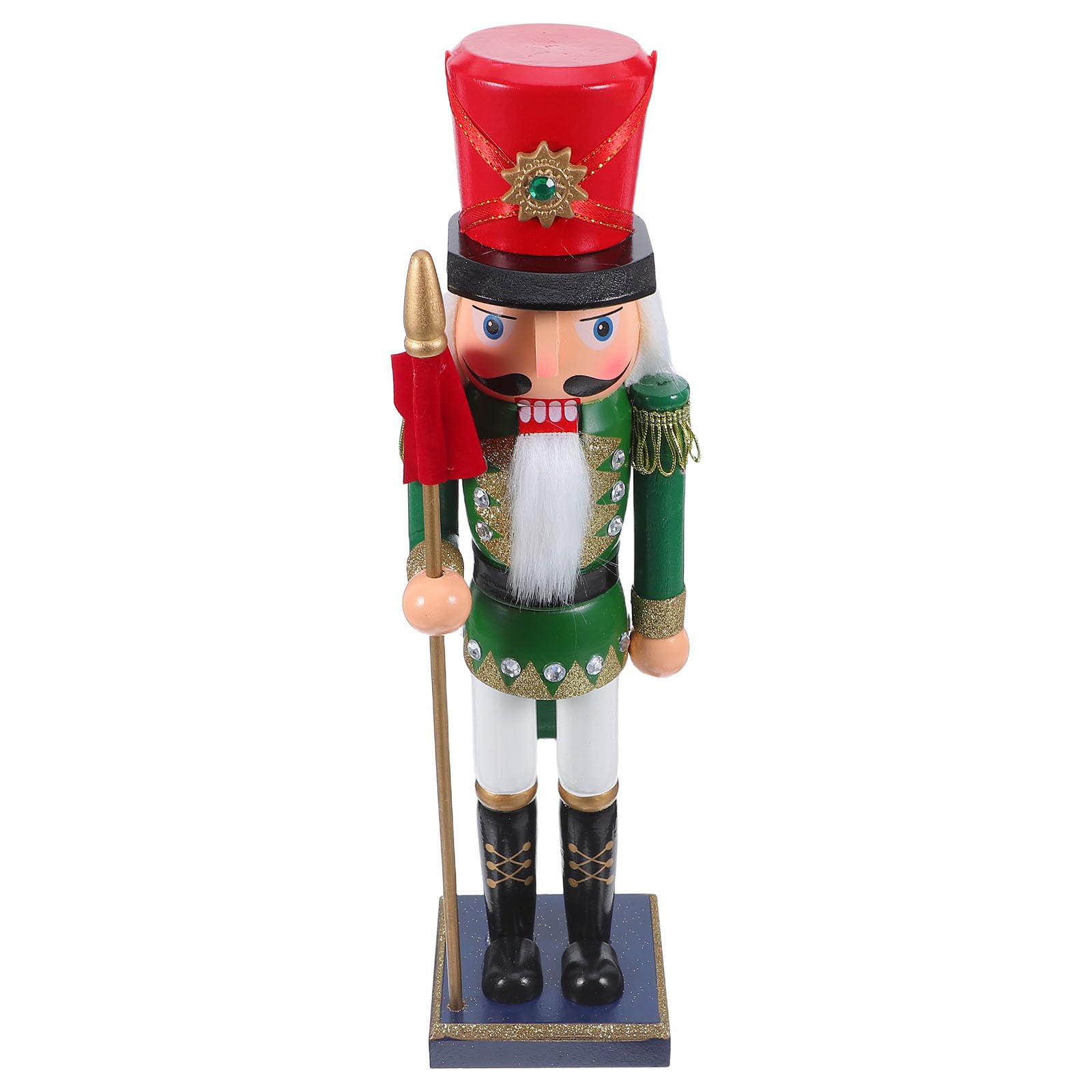 Figurine Casse-Noisette Verte Bois Décoration Festive Traditionnelle Maison Noël