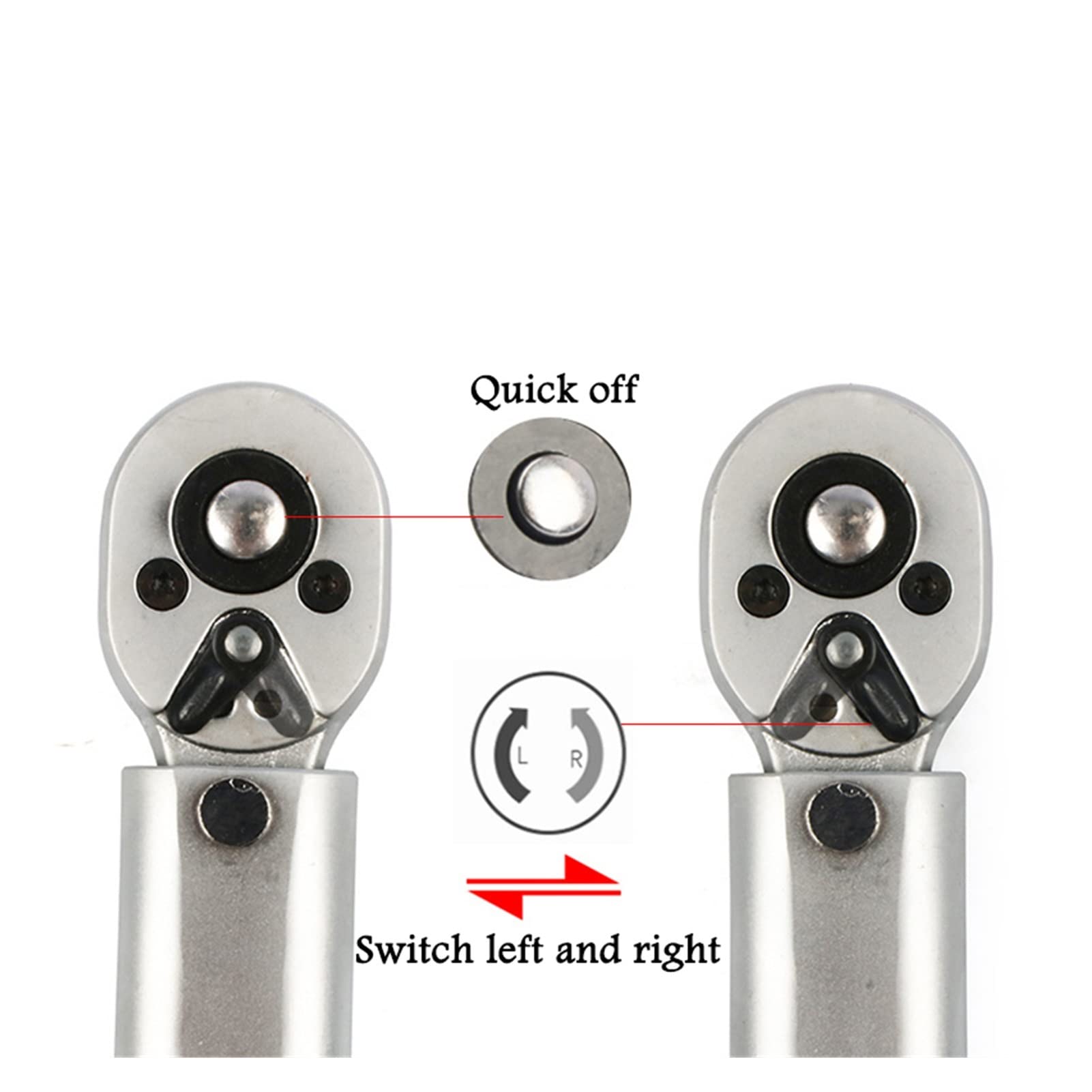 Klucz dynamometryczny, Torque Rower Kluczowy 3/8 Drive Square 19-110 N.M Dwuosobowy precyzyjny Szybkozłącze Wyłącznik Ratchet Repair Spanner Narzędzia ręczne