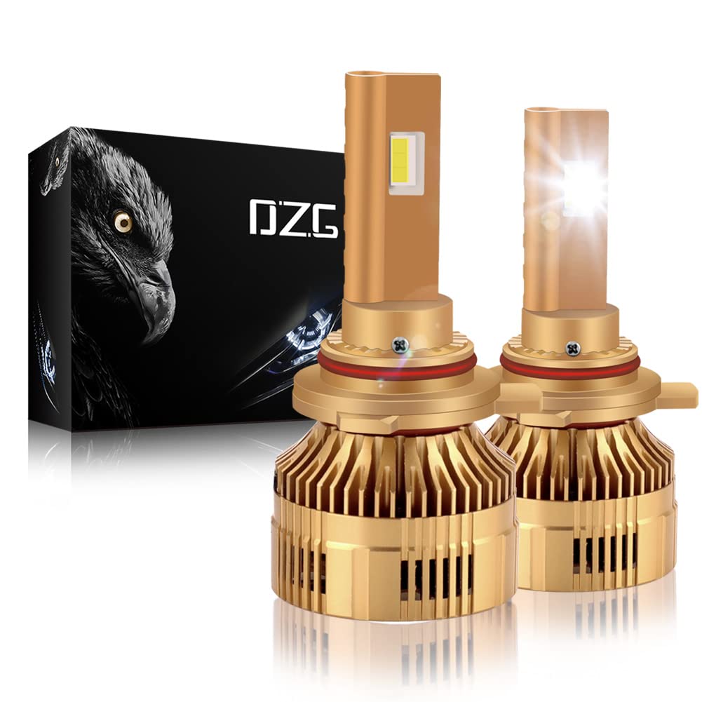 DZG 9012 HIR2 LED Headlight Bulbs 50W High Output 6500K Super Bright Xenon White LED Bulb High Low Beam LED Headlamp Conversion Kit, Pack of 2