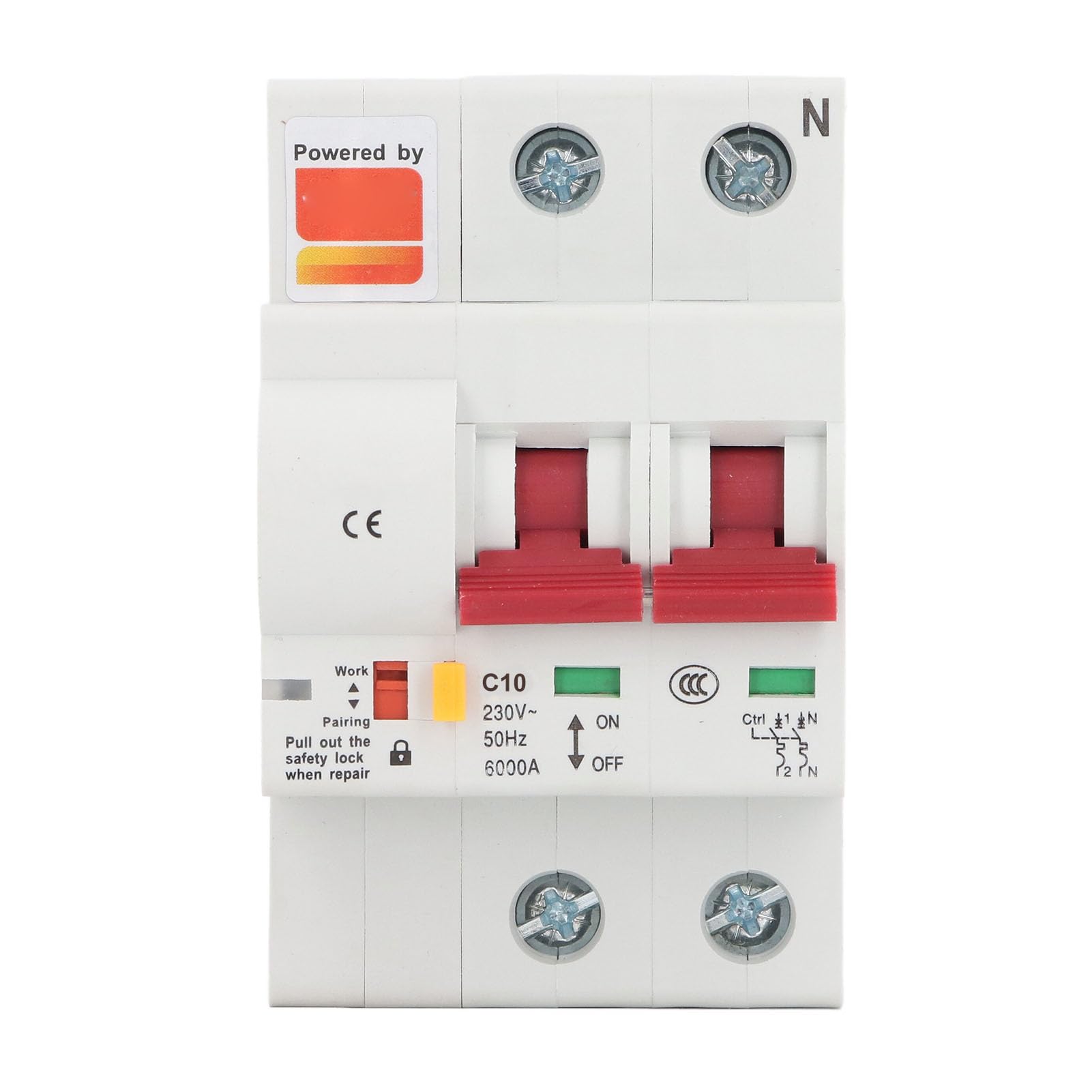 Cocoarm Interruttore Automatico WiFi, Interruttore Automatico AC 230 V a 2 Poli con Misurazione APP, Richiusura Automatica, Protezione Soglia, per Monitoraggio Energetico Officina Domestica (10A)