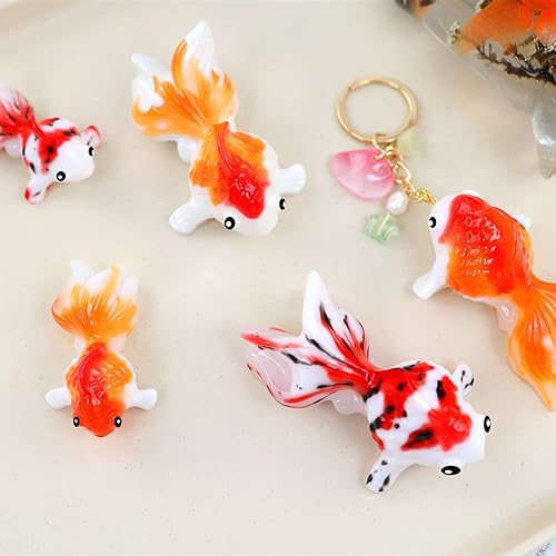 Miniatura 3 de Koi Fish - Moldes de resina de silicona 2 piezas de molde de silicona de pez dorado pequeño 3D molde de fundición de resina epoxi animal para