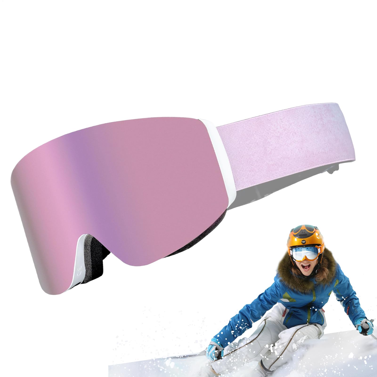 Gogle narciarskie,Gogle narciarskie Dwuwarstwowa ochrona UV400 | Gogle snowboardowe Ochronne narciarstwo Snow Glasses Akcesoria dla mężczyzn Kobiety Dzieci Młodzież Dorośli Zajęcia na