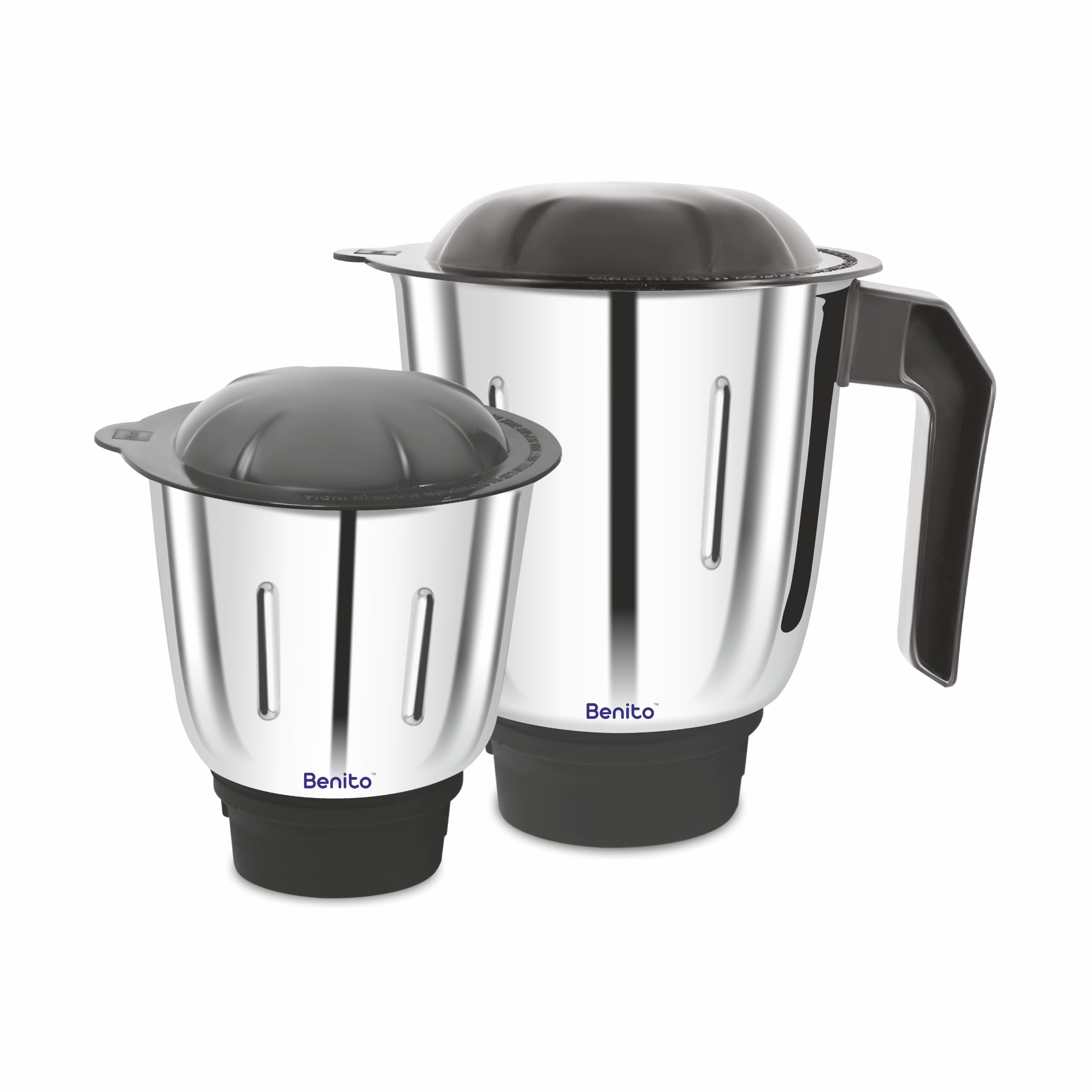 Benito Sonic Stainless Steel Jar Set (500 & 1200ml) for Mixer Grinder – Compatible with 4-Teeth Coupler & Dual Locking System — Amazon image 9