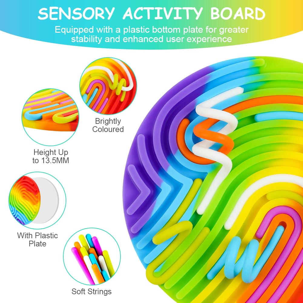 AUAUY Sensory Activity Board, Silicone Fidget Toys for Stress Relief Calming, Focus, ADHD and Autism - Image 3