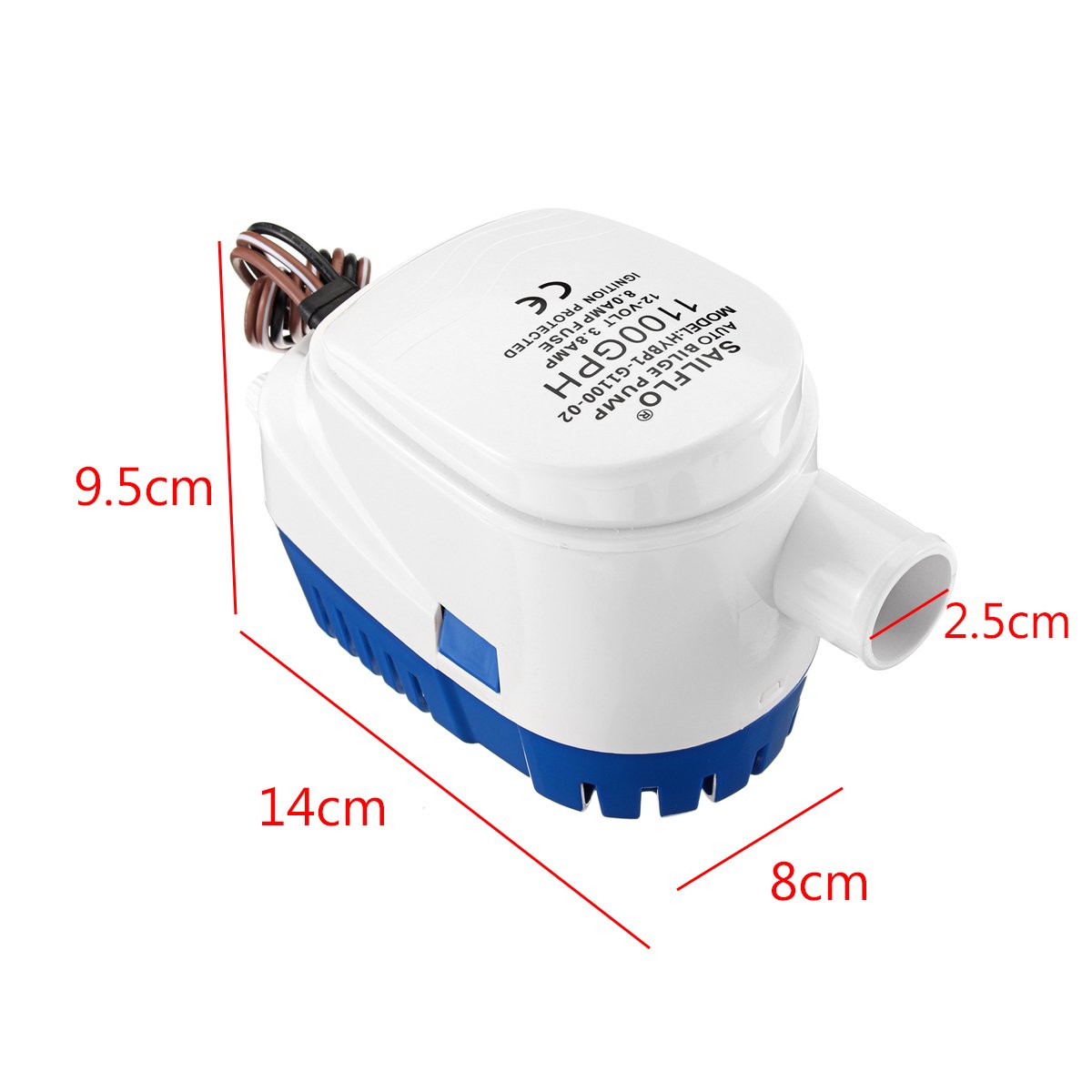 ChaRLes 12V 1100Gph Sentina Pompa Acqua Interruttore Galleggiante Sommerso