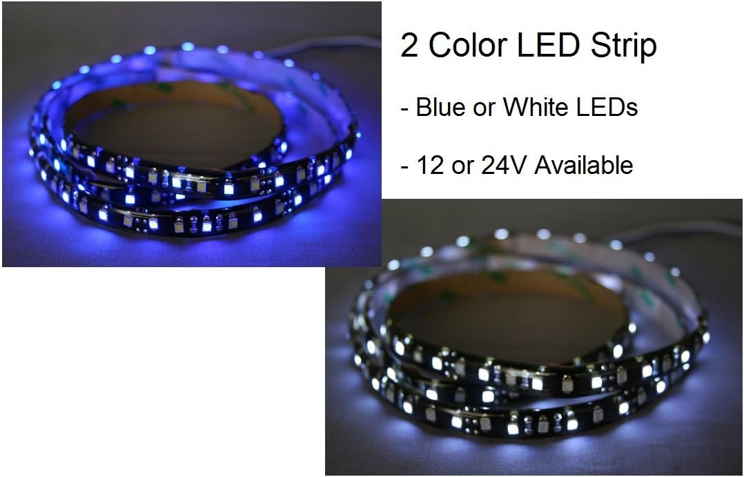 Pilot Lights Dual Color (Blue/White) LED Light Strips Auto Airplane Aircraft Rv Boat Interior Cabin Cockpit LED Lighting 12VDC