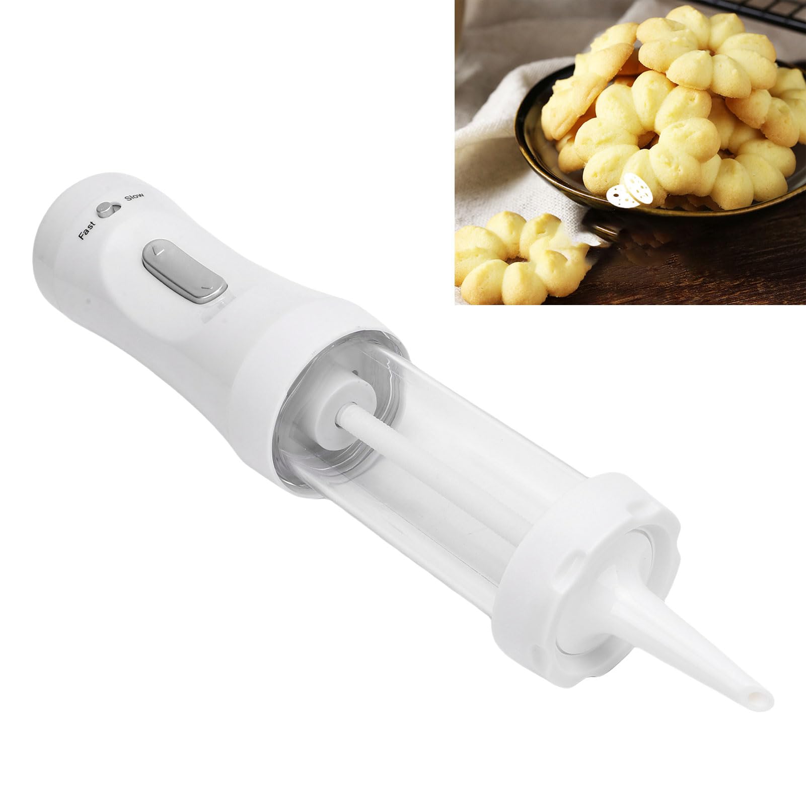 Kit pressa per biscotti elettrica con 12 dischi 4 punte Materiale ABS Facile da usare Multifunzionale per gli appassionati di Principianti