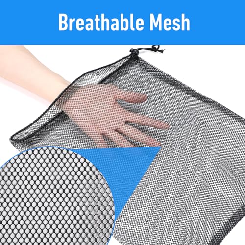 8 Pcs Nylon Mesh Golf Ball Bag 2 Sizes Mesh Bags Drawstring with Lock Pool Beach Ball Toys Storage Bag Multipurpose Sports Equipment Organizer Sack for Collecting Travel Sports Gym (White & Black)4