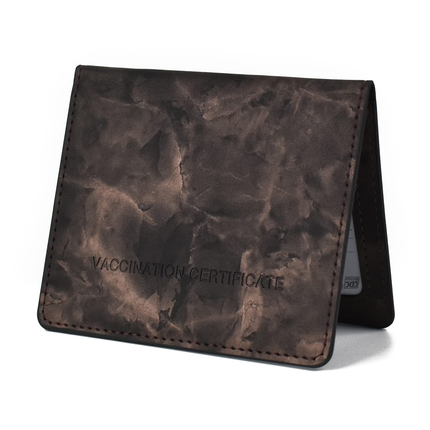 Photo 1 of LingLingo Vaccine Card Protector Cover Holder PU Leather Waterproof CDC Vaccination Immunization Record Card Case 4 X 3 Inches (Black&Gold)