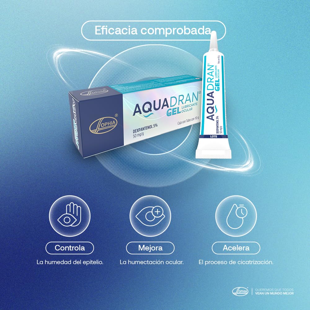 AQUADRAN Gel Lubricante Ocular con Dexpantenol 5%, Controla Humedad del Epitelio, Mejora Humectacin Ocular y Acelera Cicatrizacin, Hidratacin y Proteccin para Ojos Secos, Tubo 10 g : Amazon.com.mx: Belleza AQUADRAN Gel Lubricante Ocular con Dexpantenol 5%, Controla Humedad del Epitelio, Mejora Humectacin Ocular y Acelera Cicatrizacin, Hidratacin y Proteccin para Ojos Secos, Tubo 10 g : Amazon.com.mx: Belleza