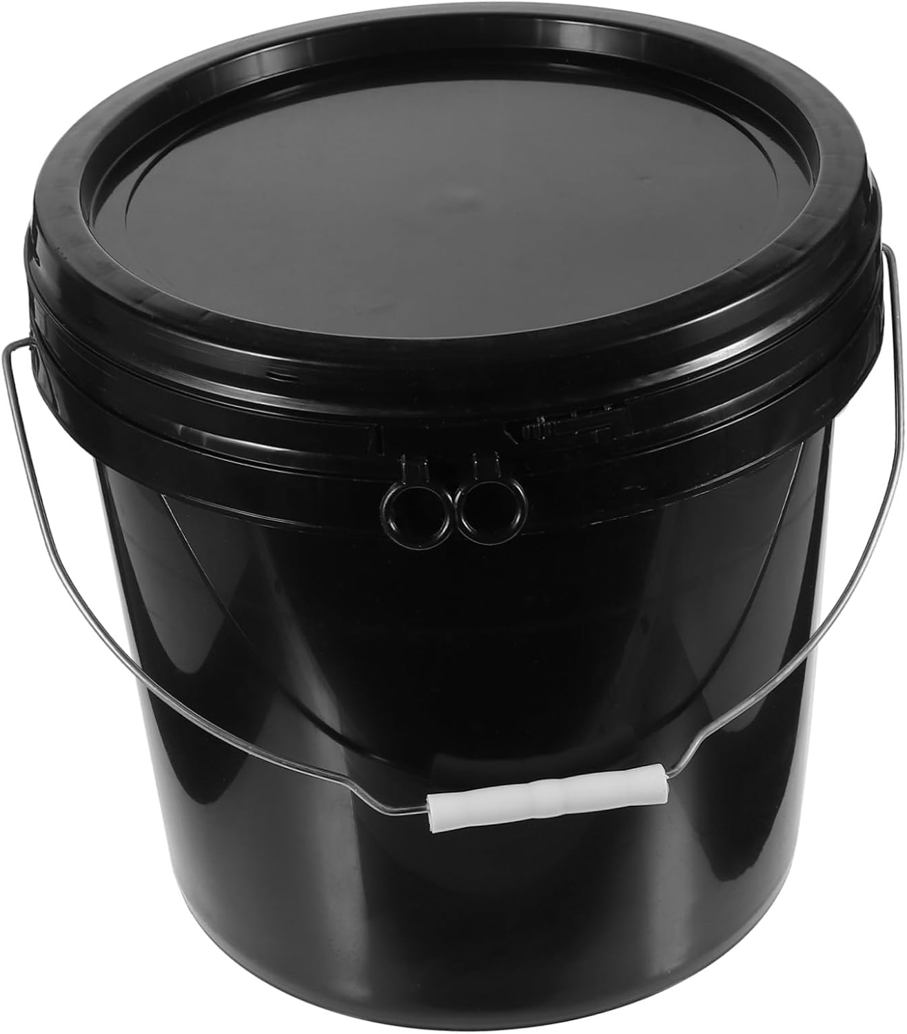 White Hdpe Paint Bucket with Lid Iron Handle Mixing Container Leak-Resistant Sealed Pail for Coatings Chemicals Food Storage Multipurpose Paint Pail