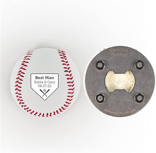Abridor de botellas de béisbol, padrinos de boda, regalo impreso para el padrino de béisbol personalizado, tamaño oficial, propuesta de boda,