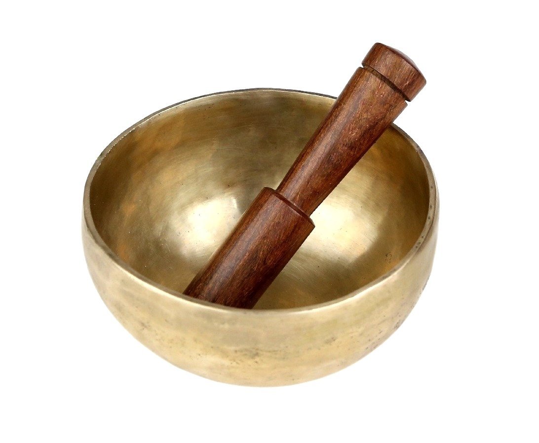 Ajuny - Campana tibetana per meditazione con suono e vibrazioni, in metallo, 15 cm