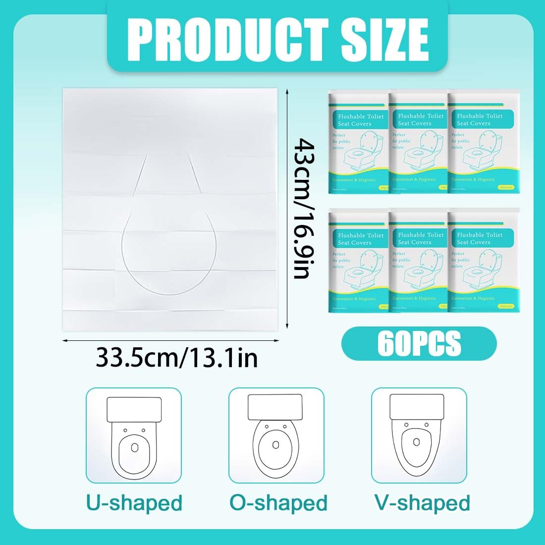 Copriwater Usa E Getta 60 Pezzi Coprisedili Wc Bianchi Biodegradabili Protezione Igienica