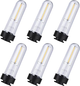 Solar Light Bulbs, Solar Garden Lights Replacement Bulbs, Solar Fence Lights Replacement Bulbs, Warm White Pack of 6