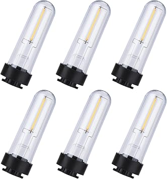 YONGJIA Solar Light Bulbs, Solar Garden Lights Replacement Bulbs, Solar Fence Lights Replacement Bulbs, Warm White Pack of 6