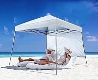 Vista 11 de ABCCANOPY - Tienda de campaña de playa desplegable estable con bolsa de mochila, base de 10 x 10 pies / parte superior de 8 x 8 pies, azul