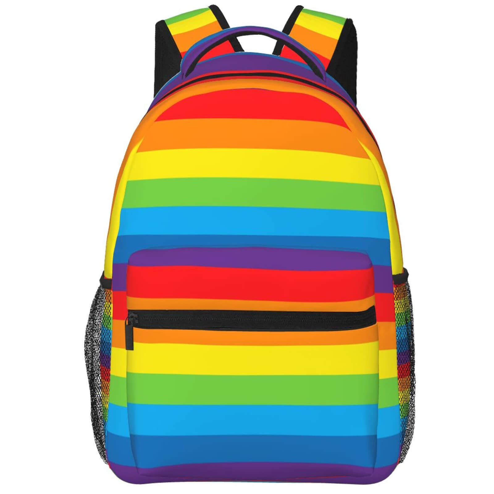 QwalnelyRainbow Backpack Waterproof Laptop with Durable Shoulder Straps
