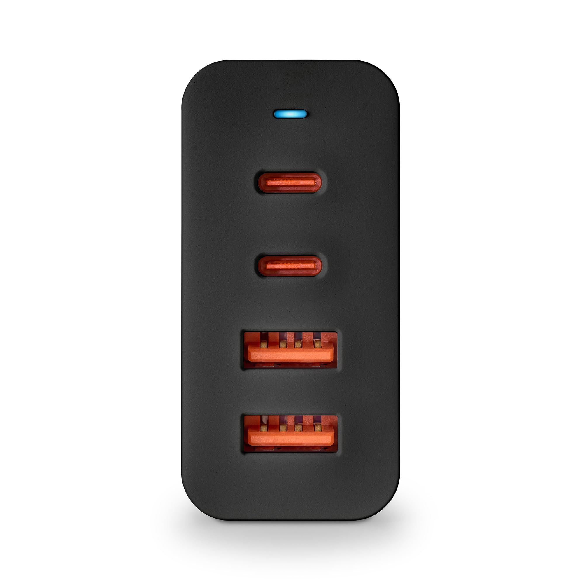 NGS Bud 100 W - Caricatore da parete ultra veloce con 2 porte USB-C(PD & PPS 100 W) 2 USB-A (QC 3.0 30 W) compatto e portatile per smartphone tablet portatili Materiali GAN ignifughi Ricarica