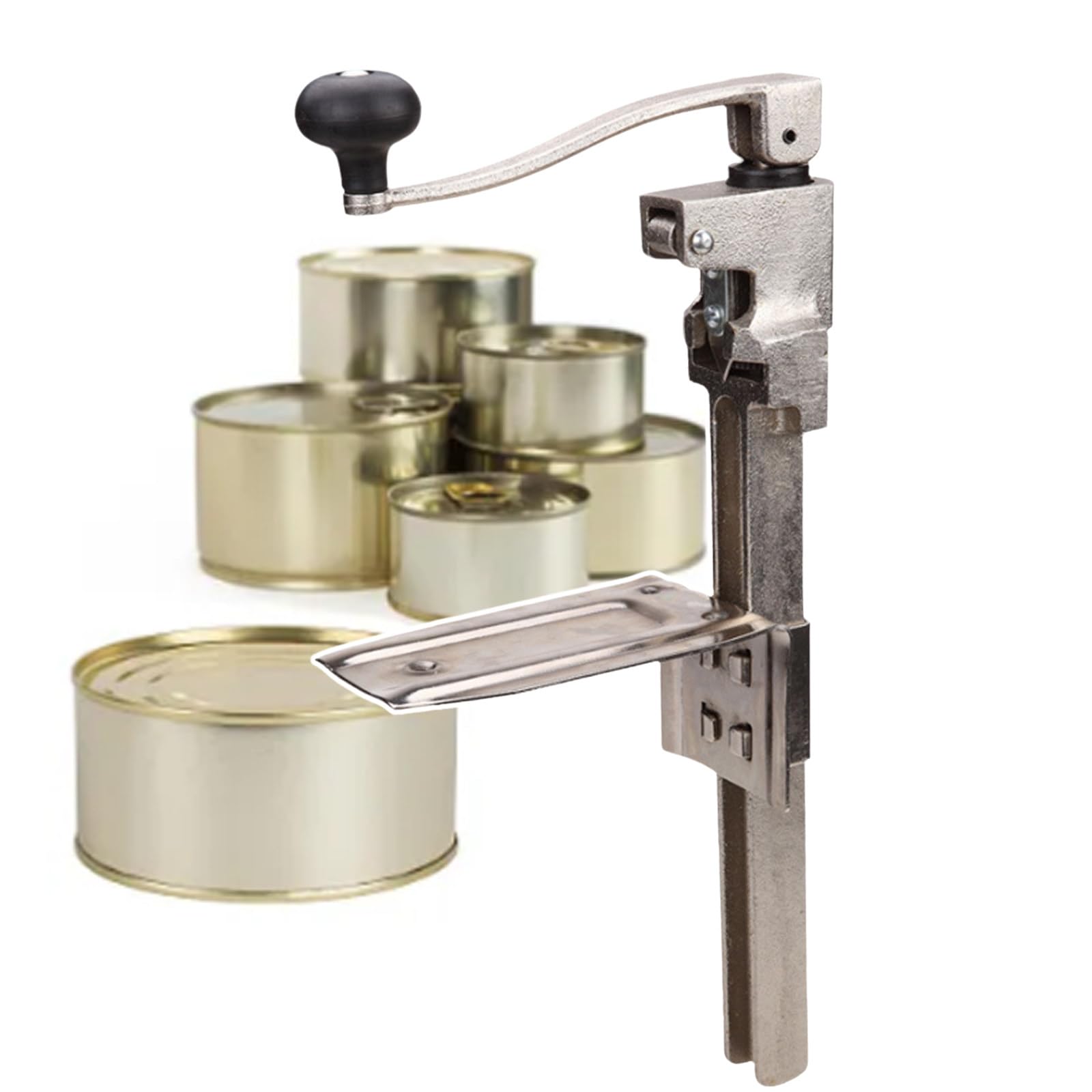 Abrelatas De Corte Seguro Para El Hogar, Abrelatas Industriales, Para Latas Grandes De 25/32 Cm, Abrelatas De Metal Ajustable, Con Hoja De Acero Inoxidable,Large