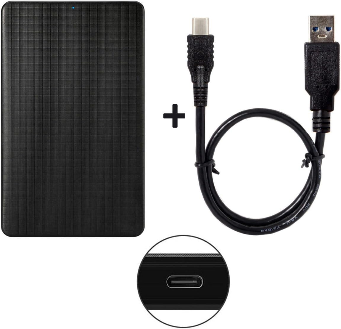 Cablecc USB-C Type-C to 2.5 Inch SATA SSD HDD External Hard Disk Enclosure for Laptop & PC