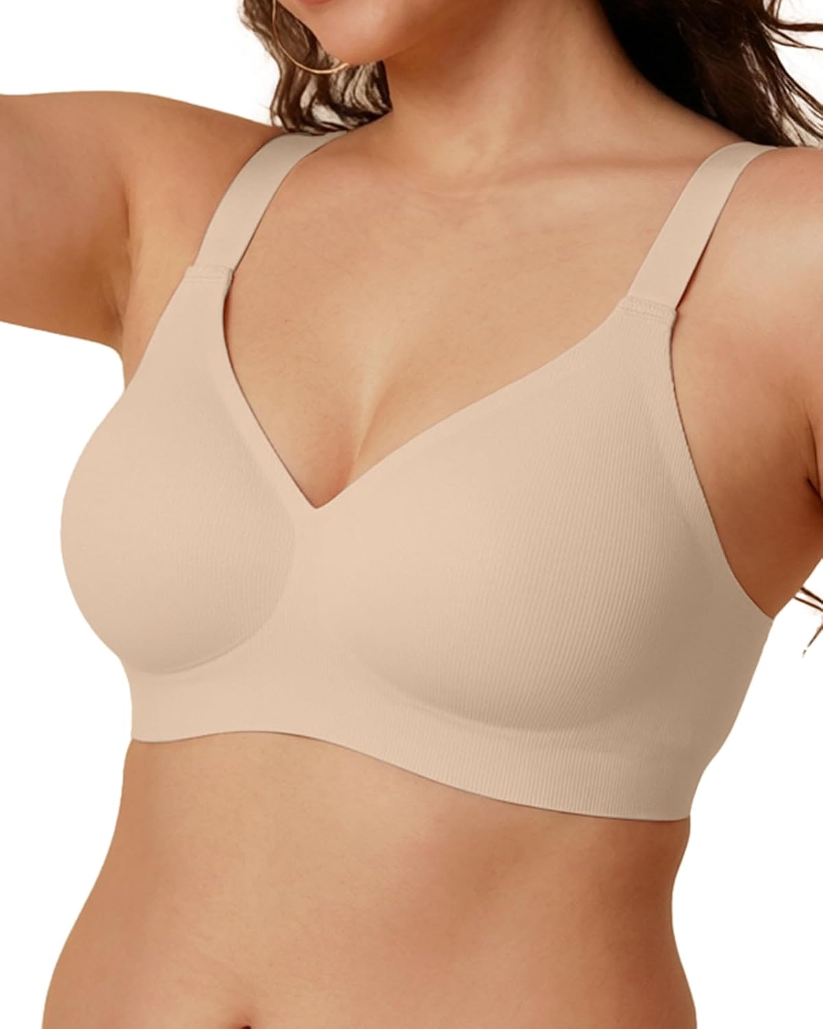 Ubras Wireless Bra Breathable Jelly Bra | Soft Support, Comfort, Seamless, Everyday Wear, Ribbed