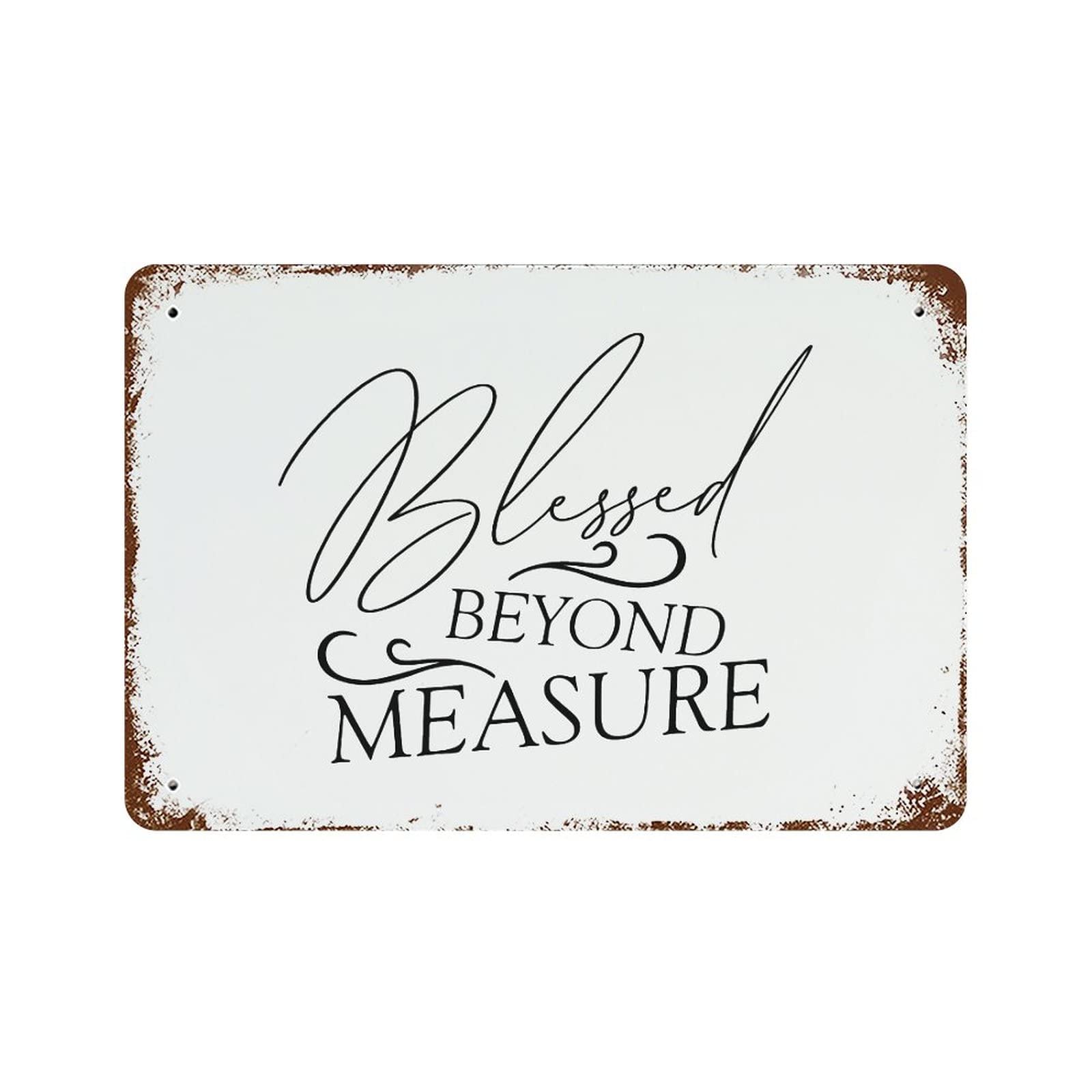 Panneau aluminium de motivation Blessed pour deco de jardin 30x45cm