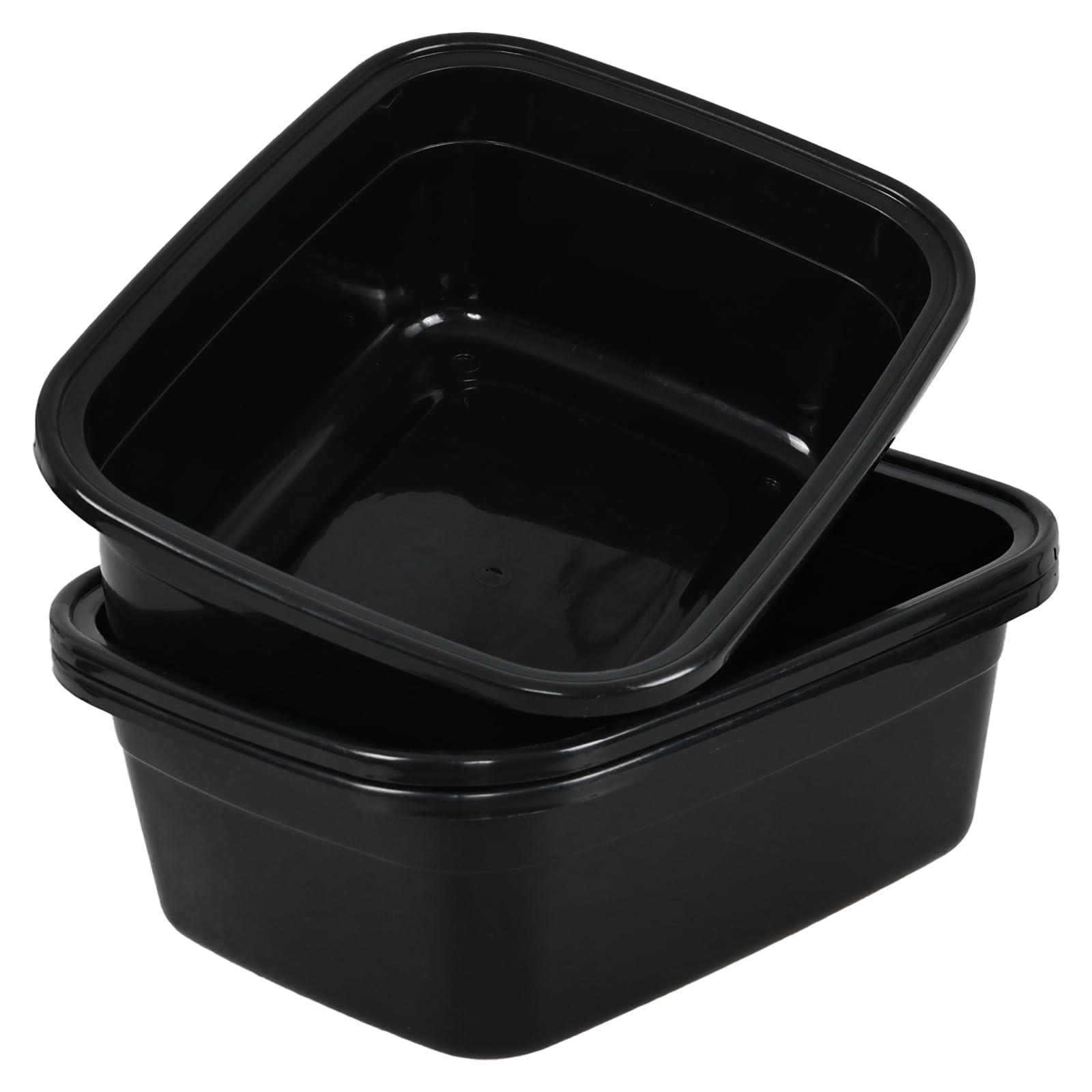 Bac à vaisselle rectangulaire 18L noir en plastique pour évier de cuisine, lot de 3