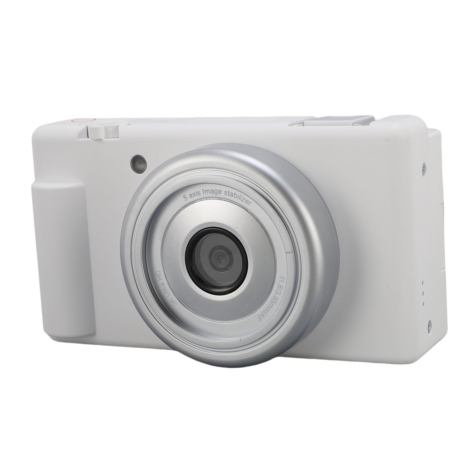 POENVFPO Aparat Cyfrowy 80 MP, Kamera do Vlogowania 5K HD z Wi-Fi, Ekranem Odchylanym o 180 Stopni i 5-osiowym żyroskopem Zapobiegającym Drganiom, do Fotografii i Selfie (WHITE)