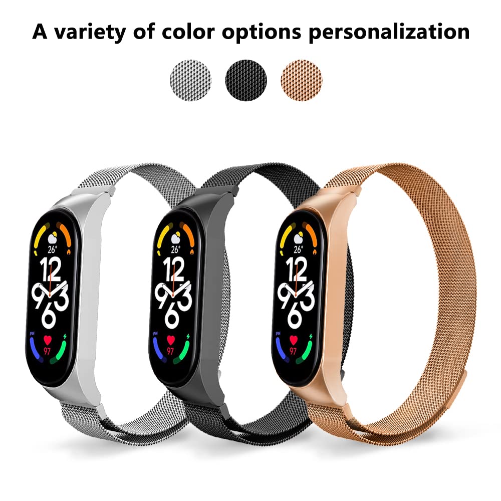 Cinturino Metallo Acciaio Inox Per Xiaomi Smart Band 7: Bracciale Resistente Alla Corrosione, Regolabile, Argento