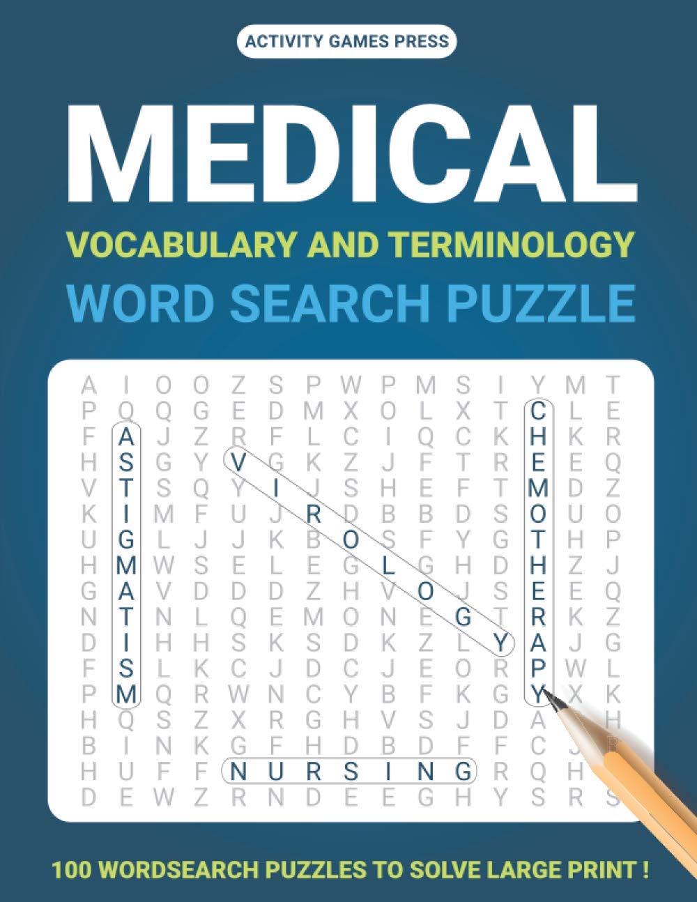 Medical vocabulary and Terminology Word Search Puzzle, 100 WordSearch Puzzles To Solve Large print: Medical Terminology Puzzle Books For Adults Word ... Books For adults, Activity Books For Adults