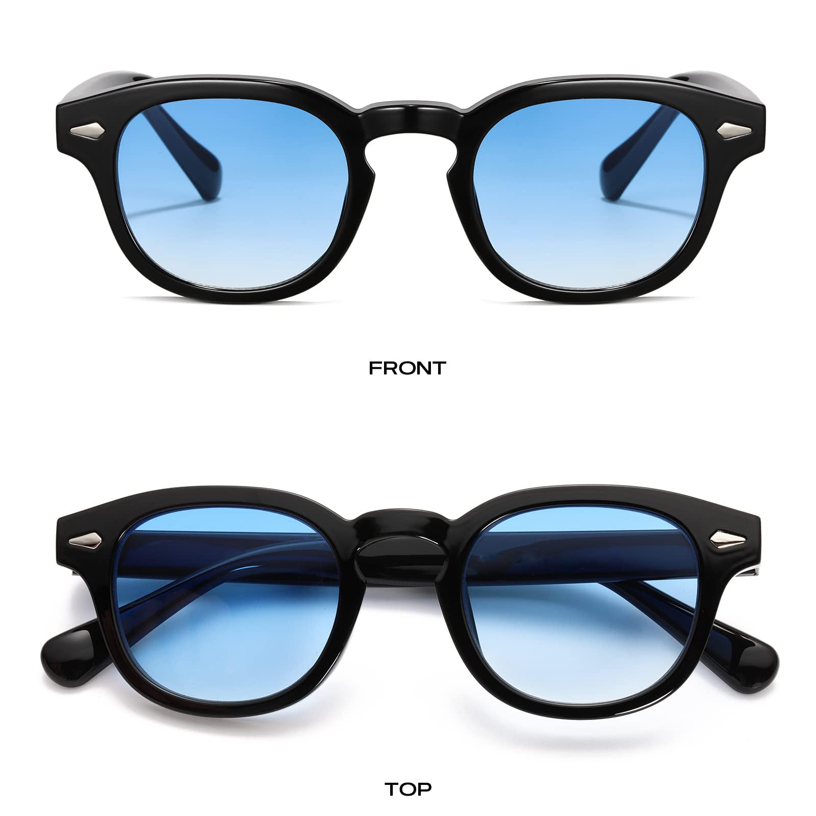 WONAVEHY Occhiali da sole Mens Womens Unisex Retro occhiali da sole per gli uomini donne Pirata Capitano Johnny Depp Stile Vintage Rotondo Stile Occhiali da sole colorati per gli uomini Signore Moda