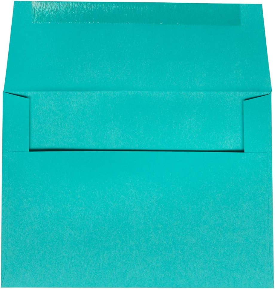 JAM PAPER A7 Colored Invitation Envelopes - 5 1/4 x 7 1/4 - Sea Blue Recycled - Bulk 250/Box