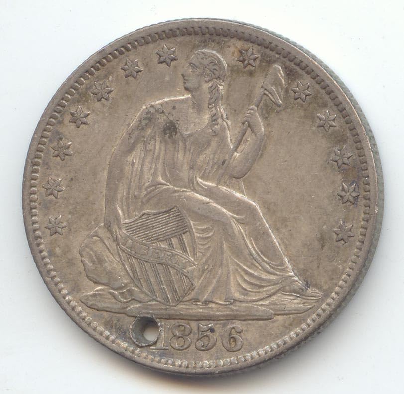 1856 O Seated Liberty Half Dollar Choice About Uncirculated Details Hole