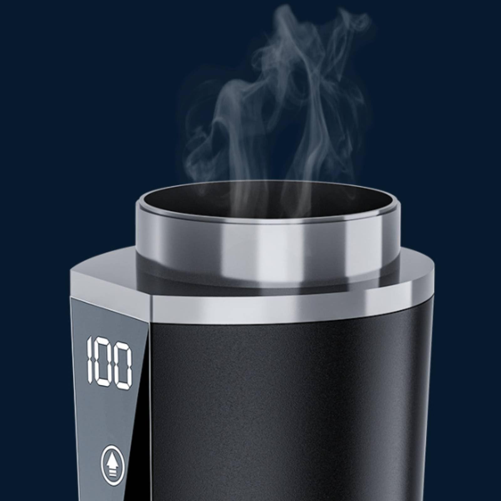 rockible Hervidor de Coche 12V para Agua Caliente Taza Térmica Eléctrica Vaso de Viaje Termo Automotriz Potencia 65-95W Calentamiento Eficiente Apto para, Blanco Elegante