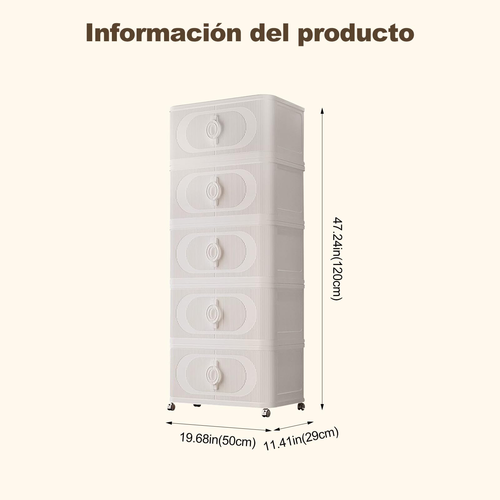 Ergocar Caja De Almacenamiento Plegable Armario Almacenamiento Apilable Gran Capacidad Almacenamiento Puertas Dobles con Ruedas para Adecuado para Baños, Dormitorios Armarios