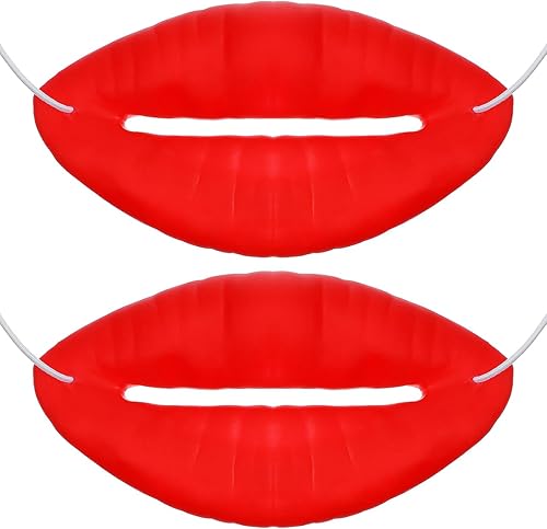 Happyyami 2 piezas de boca de salchicha de Halloween divertido facial Cosplay accesorios de labios rojos decoración juguetes para fiesta de baile