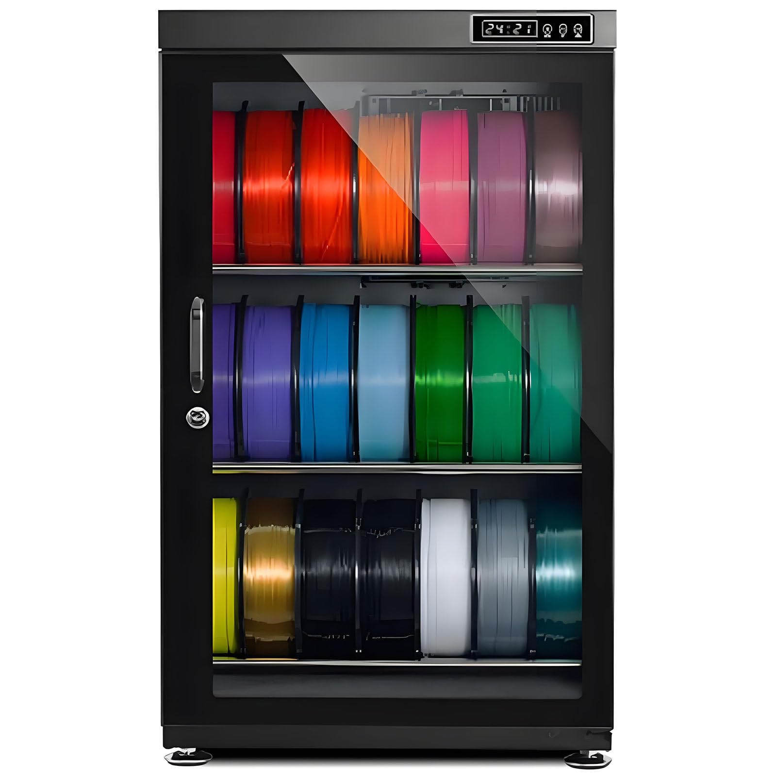 SHENGSHIYU 3D Filament Dryer Box, Anti-Moisture Storage for 10-12 Rolls of 1kg, Humidity Control RH15%-RH60%, Compatible with Nylon, PLA, PETG, ABS, TPU, for Home and Business SD115