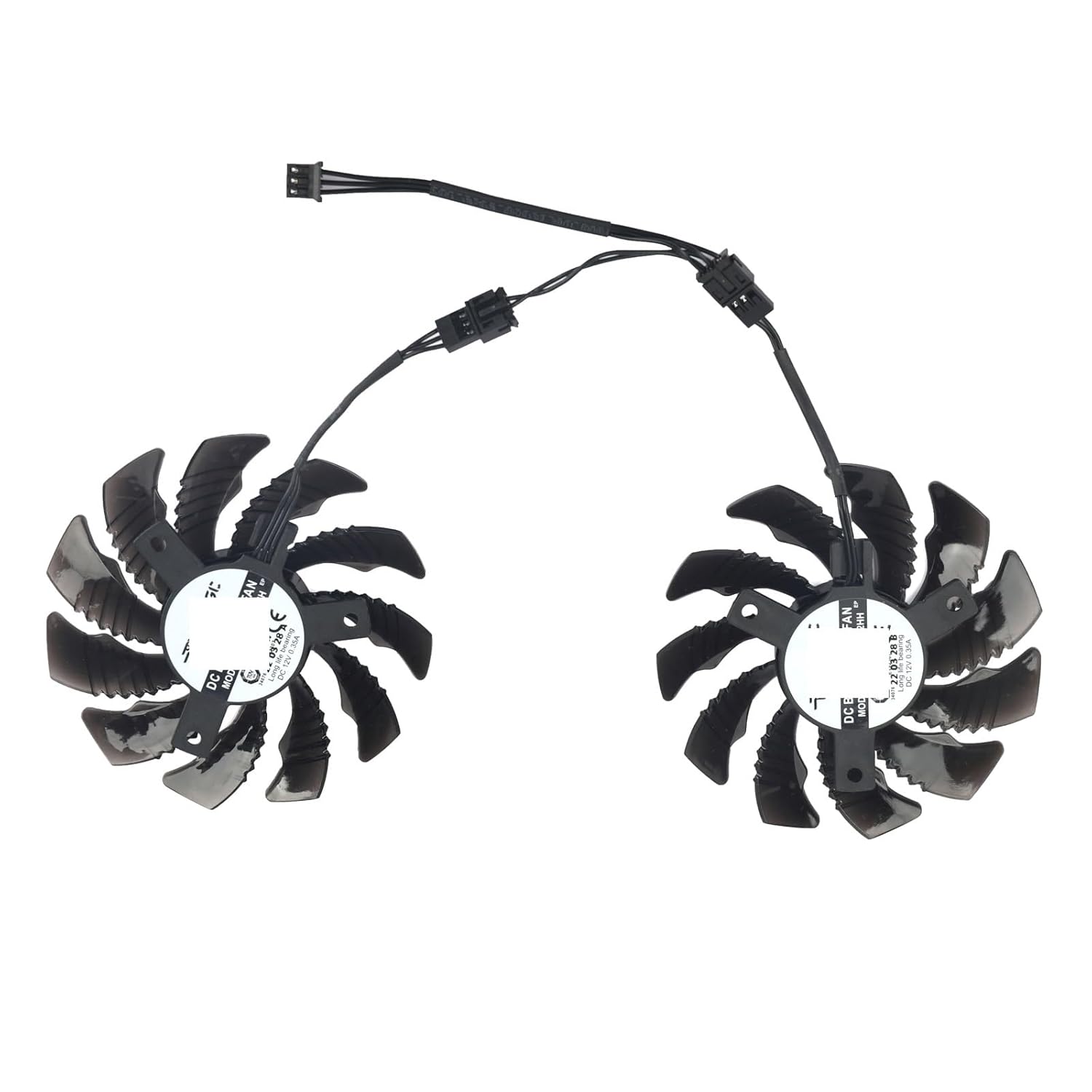 Graphics Card Video Card Cooler Fan for RX 6400 6500 75MM PLD08010S12HH RX6400 RX6500 Graphics Card Replacement Cooling Fan(Fan - 2PCS)