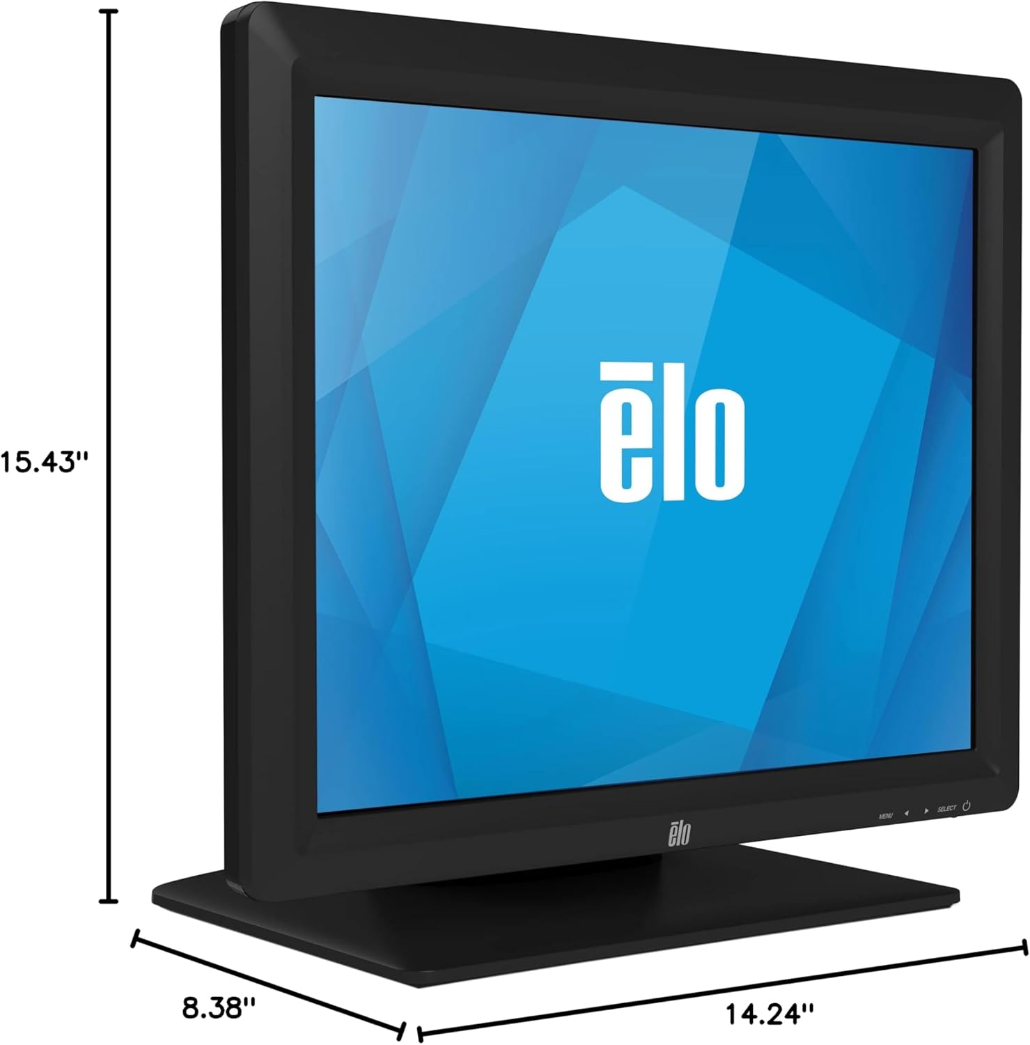 Dimensions diagram of the Elo 1717L 17-inch AccuTouch Touchscreen Monitor
