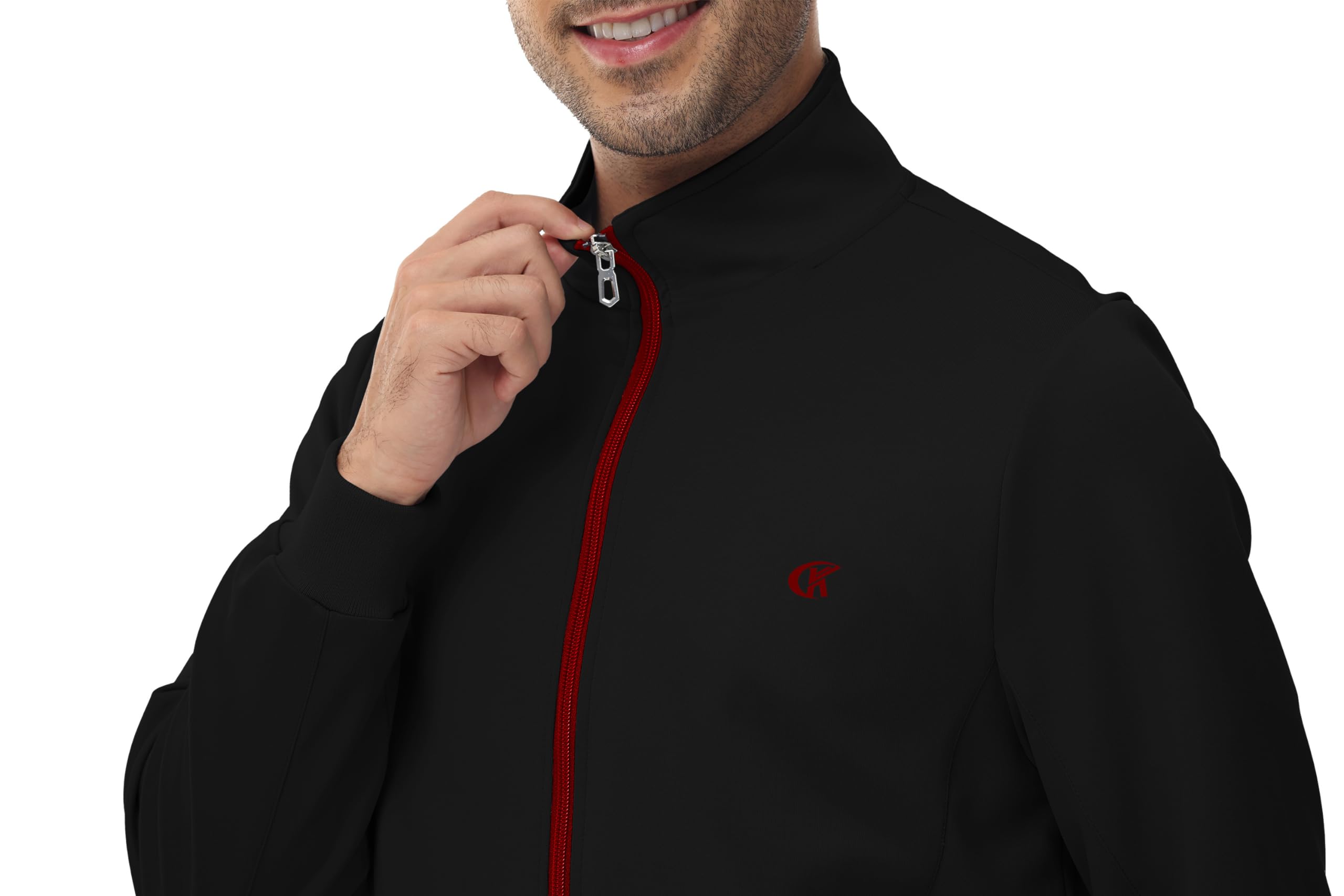 Huayuzh Trainingsanzug Herren 2 Piece Trainingsanzug Set Sportanzug Reißverschlusstasche Jogging Fitness Gym Hausanzug