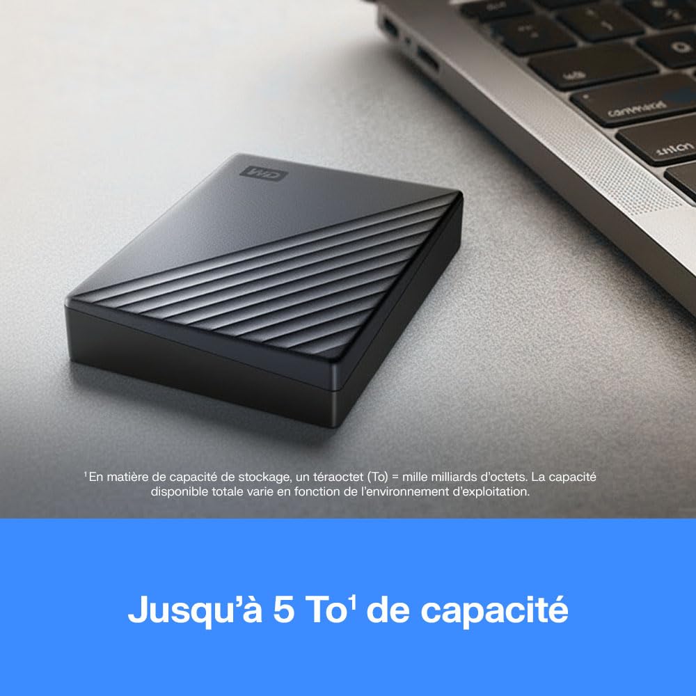 WD 2To My Passport Ultra, Disque Dur Externe Portable, USB-C, compatibilité avec PC, Xbox et Playstation, Boîtier métallique épuré