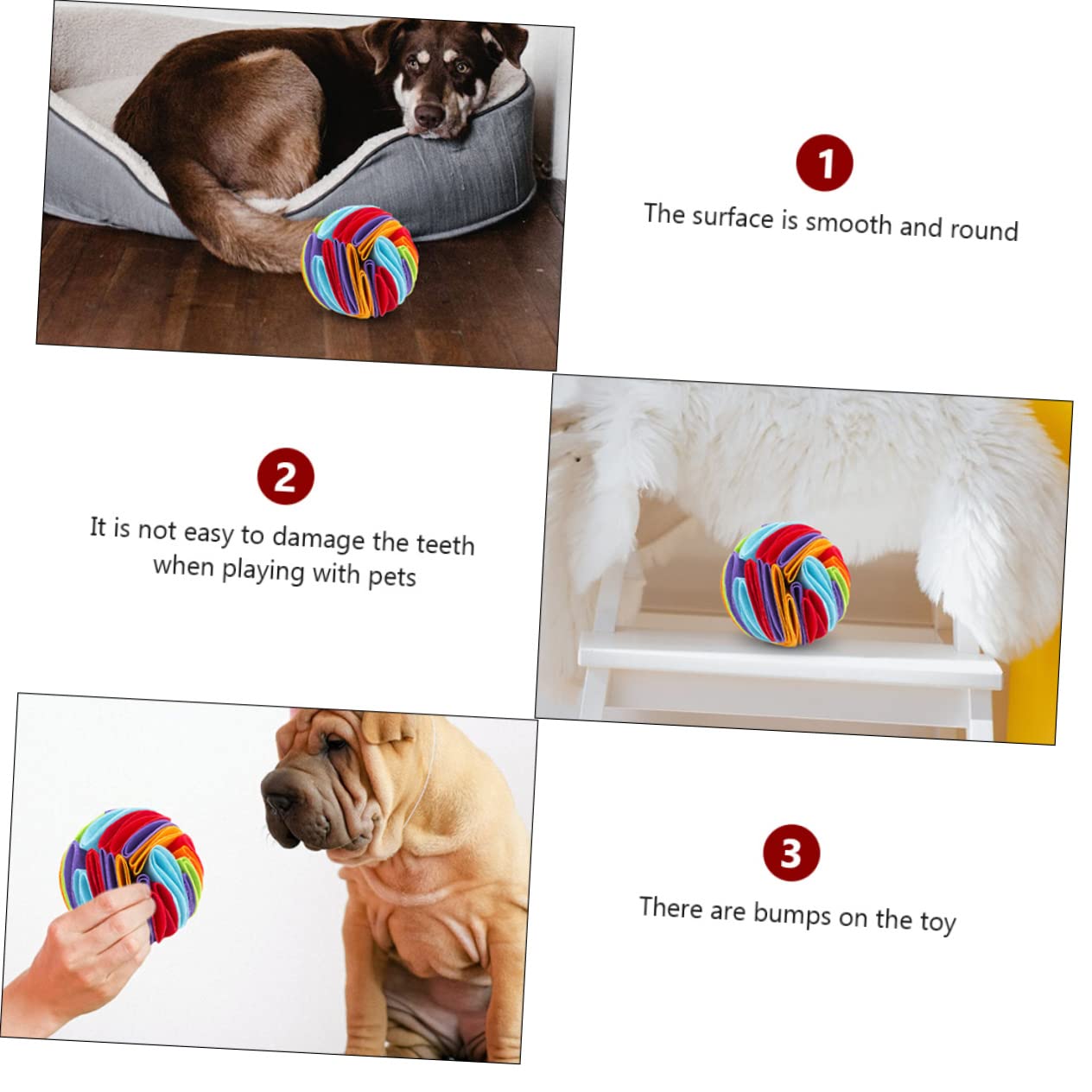 Sosoport 3pièces Jouet à Renifler pour Chien Jouet Interactif pour Animaux pour Chiot Distributeur De Nourriture pour Ennui Et Apprentissage