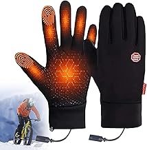 USB Electric Heated Gloves, Winter Warm Heated Gloves for Men Women, Rechargeable Hand Warmers Gloves, Non-Slip Touchscreen Heating Gloves, for Skiing Hiking Travelling Cycling Xmas Gift