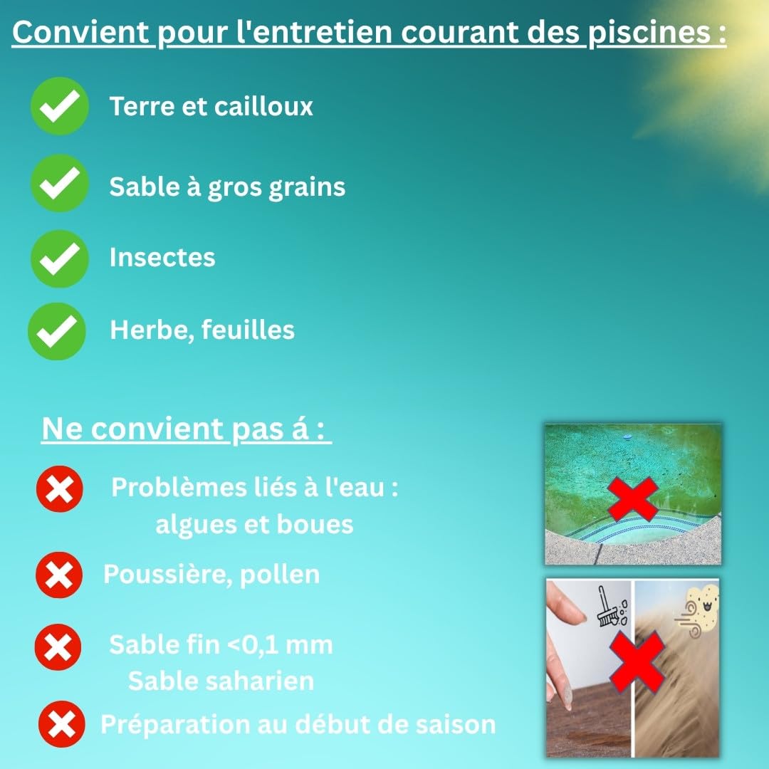 Poolwonder Cleverix Aspirateur pour Piscine à Batterie - Nettoyeur de Piscine Super Pratique Fabriqué en Autriche avec Poteau de Kit de Démarrage de 2 m