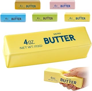 Butter Squishy, Soft Slow Rising Squeeze Toys, Butter Stick Squishy Fidget Toys and Stress Balls Squishies for Office Desk Toys, Party Favors & Birthday Gifts(Yellow)