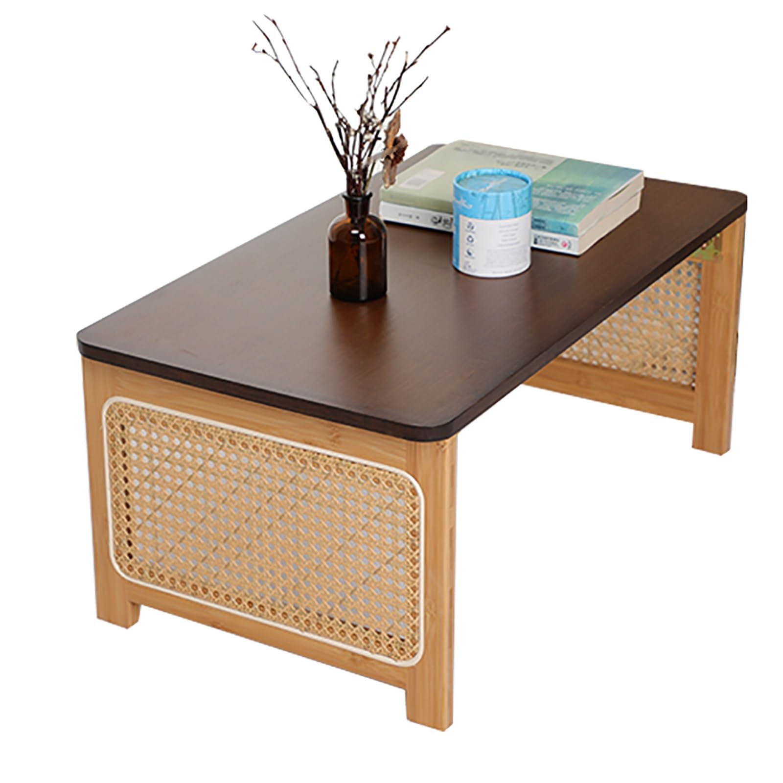 Table basse japonaise pliante en bambou pour chambre d'appoint zen